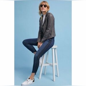 MOTHER Stunner Zip Ankle Step Fray Sweeping Racer